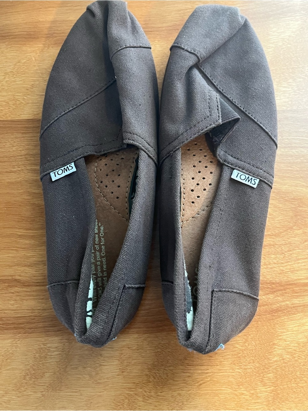 Toms Brown Canvas Slip-On Shoes